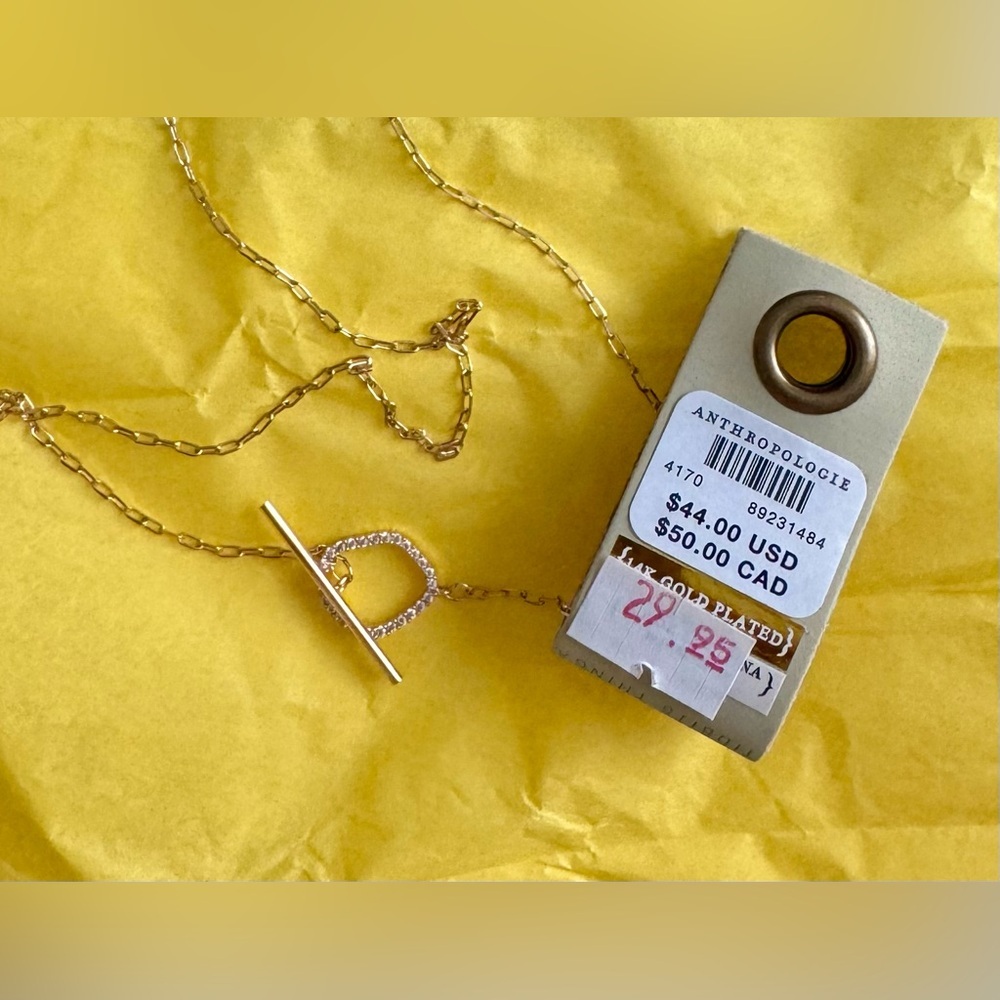 NWT Anthropologie gold-plated delicate Toggle necklace - Picture 10 of 10
